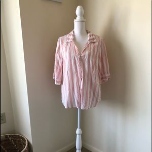 Striped button down top